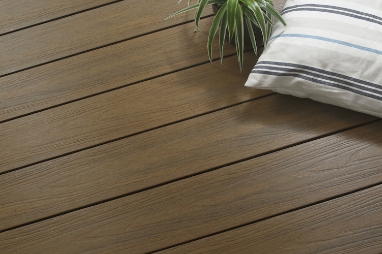 Fiberdeck Premium WPC-Terrassendiele Teak massiv 23 x 210 mm