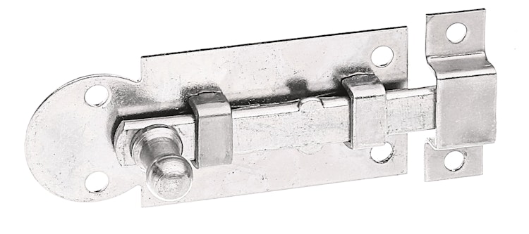 Alberts® Fensterriegel, mit Knopf, gerade, mit Schlaufe, galvanisch verzinkt dickschichtpassiviert,Platte LxB 61x26 mm 113001