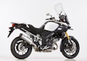 Vorschaubild SHARK SLIP-ON Aluminium poliert/Endkappe Edelstahl schwarz matt beschichtet silber DSX-5 für SUZUKI V-Strom 1000 EURO3  