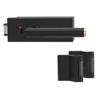 Griffwerk PURISTO S -Graphitschwarz Ganzglastürbeschlagset -3-teiliger Bandsatz -mit Griff LUCIA SELECT -GSC/CU -smart2lock