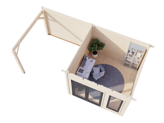 Palmako Gartenhaus Aurelia 8,4 + 7,9 m² - 44 mm