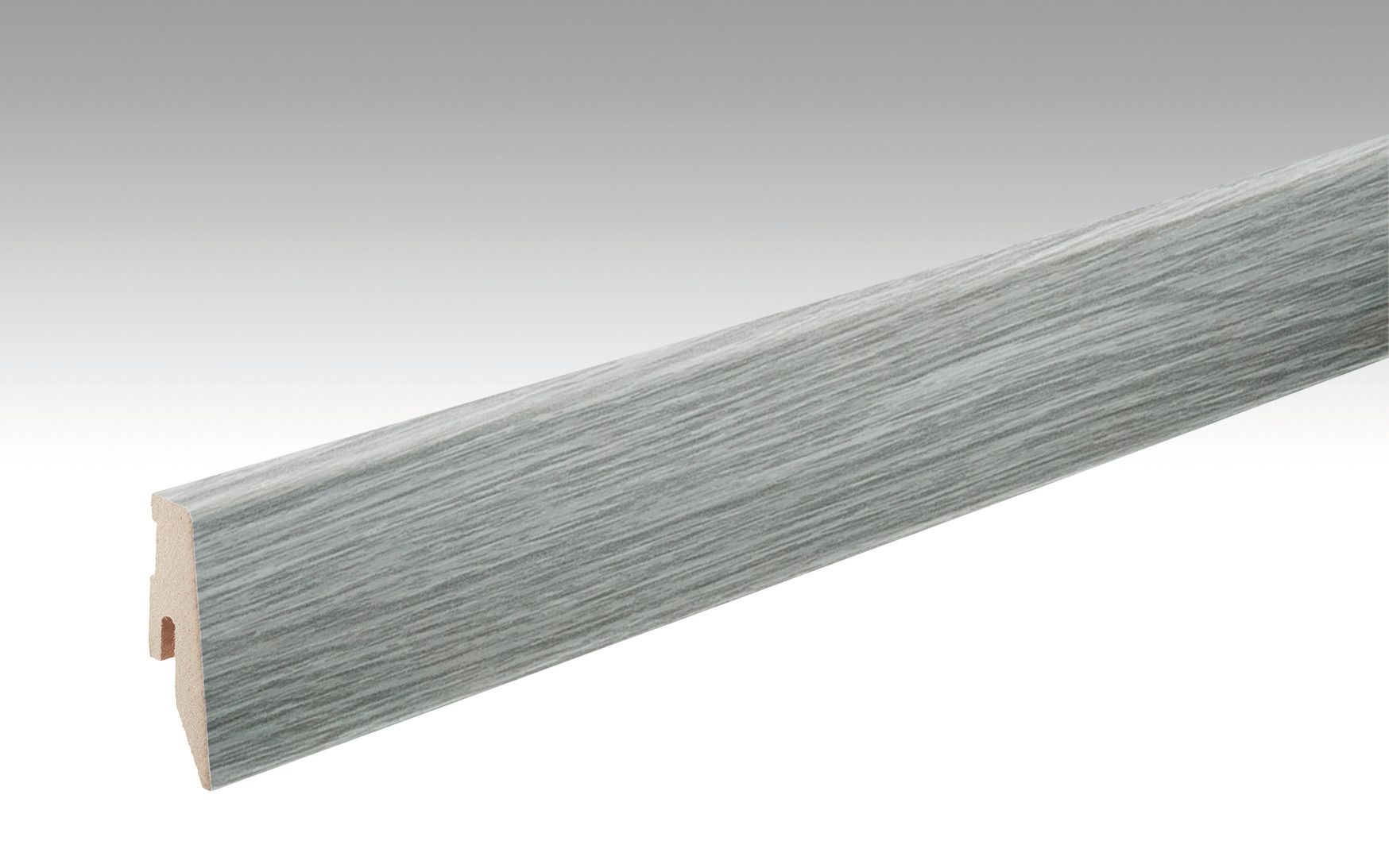 MEISTER Fußleiste Profil 3 PK Eiche grau 6442 für Laminatböden - 2380 x 60 x 20 mm