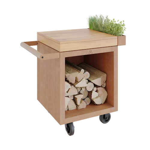 OFYR Mise en Place Table Corten 65 PRO Teakholz