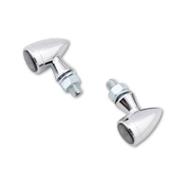 HIGHSIDER smart Sixteen-Bullet LED Blinker Gehäuse Chrom / Linse Rauchgrau (Paar), Vorn & Hinten