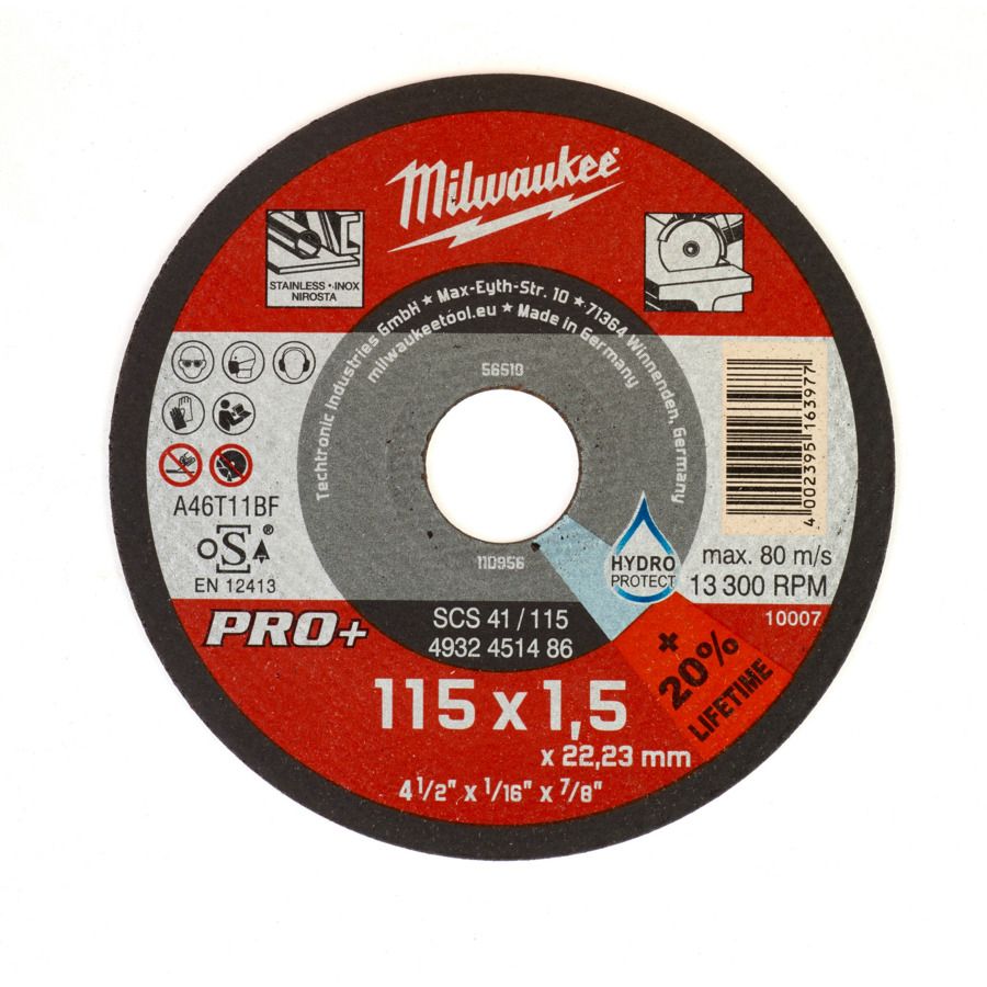 Milwaukee Metalltrennscheibe 115x1,5 mm PRO+ 4932451486