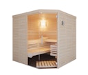 Infraworld Sauna Solido Complete 209 Ecke - 40 mm Massivholzsauna inkl. 5-teiligem gratis Zubehörset