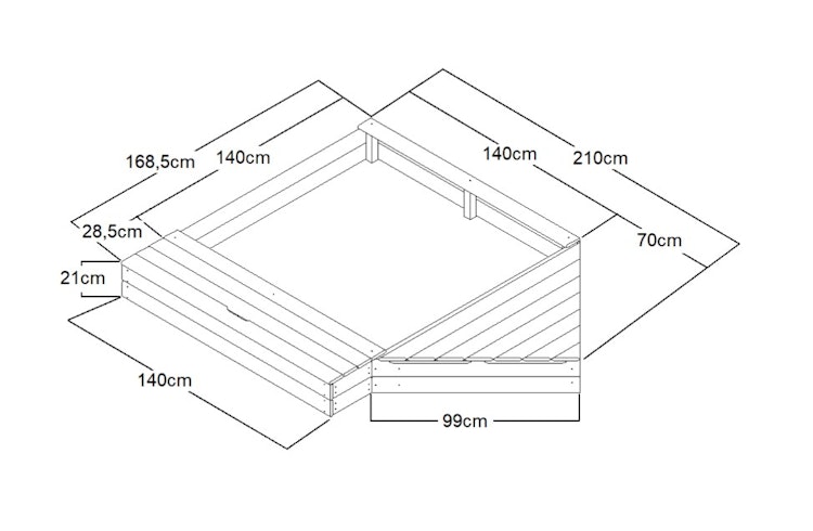 Weka Tabaluga Sandkasten Arktos 168,5 x 210 cm