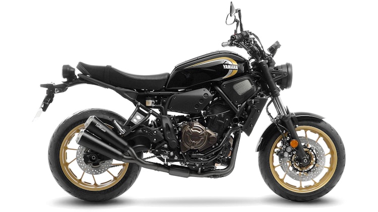 LeoVince Komplettanlage- Schwarze Krümmer Edelstahl SBK GP DUALS für YAMAHA XSR 700 mit Katalysator - Schwarze Krümmerrohre