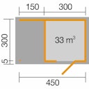 Vorschaubild Weka Designhaus 413 A 45 mm inkl. 150 cm Anbau