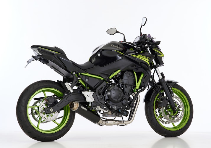 SHARK KOMPLETTANLAGE Aluminium eloxiert schwarz SRC 4 für KAWASAKI Ninja 650,Z650 EURO4  