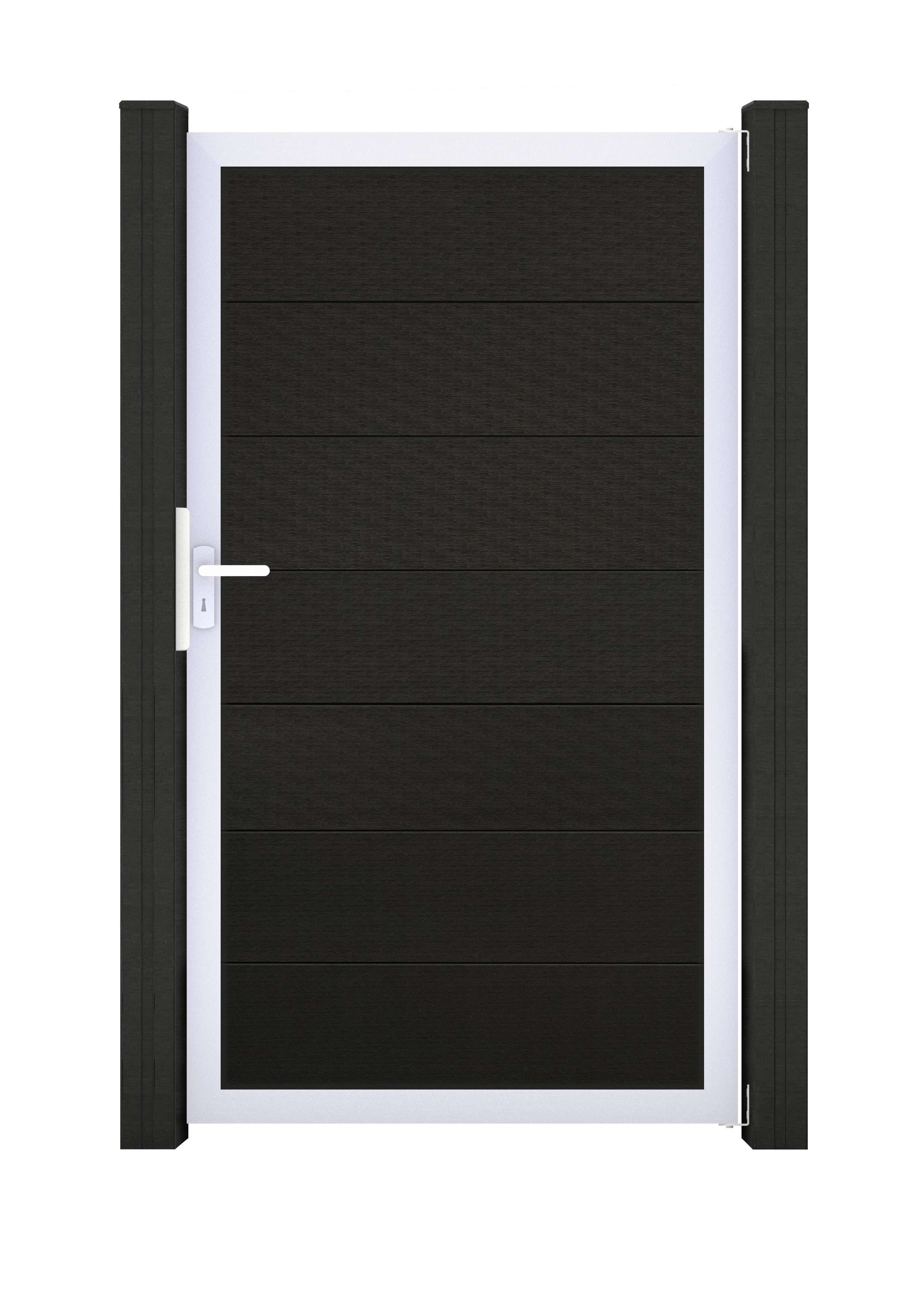 GroJa Solid Grande Tor 1-flügelig Sondermaß mit Aluminiumrahmen Schwarz co-extrudiert