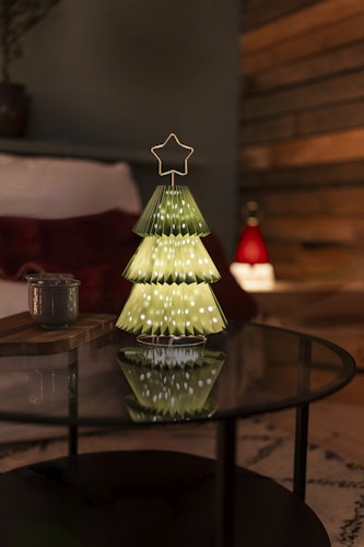 Konstsmide Weihnachtsbeleuchtung Dekobaum aus Papier mit Stern, grün