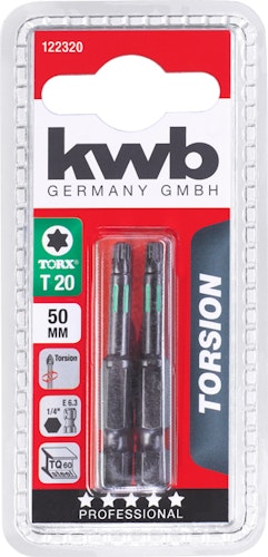 kwb 2 Bits 50mm Torx 20 Torsion SB 122320