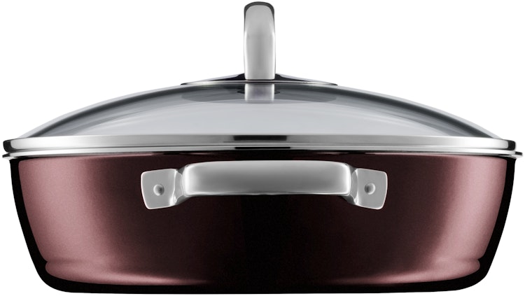 WMF Fusiontec Mineral Schmorpfanne mit Glasdeckel, 24 cm, Rose Quartz