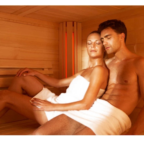 Infraworld Sauna Panorama - Elementsauna mit Glasfront inkl. 5-teiligem gratis Zubehörset