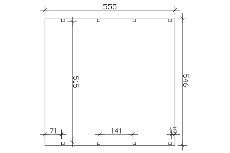 Skan Holz Friesland - Flachdach Doppelcarport aus Nadelholz Breite 546 cm