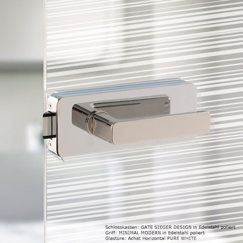 GRIFFWERK Ganzglastürbeschlagset GATE SIEGER DESIGN-Edelstahl poliert mit Magnet