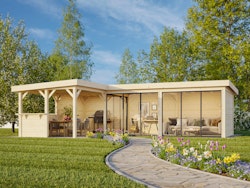 Palmako Gartenhaus Connect Lenna 33,2 m² Set 720 Slide Plus mit Isolierglas-Schiebetüren - 28 mm