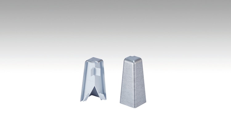 MEISTER Außenecken Fußleiste Profil 3PK (2 Stk./VPE)  Edelstahl-Optik 2002