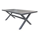 Vorschaubild Garden Pleasure Gartenmöbel Set RANA / SILEA 03, Tisch 200 x 100 + 6 Stapelsessel, Alu Anthrazit / Keramik Silbereiche / Kunststoffgewebe Dunkelgrau