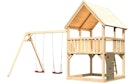 Vorschaubild Akubi Kinderspielturm Luis mit Doppelschaukelanbau inkl. Kletterwand