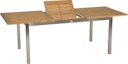 STERN Gartenmöbel-Set POLARIS 3, Ausziehtisch 162/220 x 90 + 6 Stapelsessel, Edelstahl / Teak