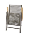 Vorschaubild Diamond Garden Hochlehner VALENCIA, Edelstahl Dunkelgrau / Rope Grau / Premium Teak-Armlehnen