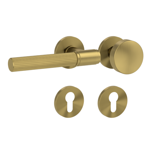 Griffwerk Wechselgarnitur VAYA 136 ARIS fast2fix Fast2Fix Rosetten rund Knopf R2 Gold matt L