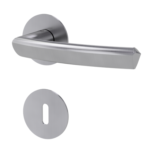 Griffwerk Jette JETTE CRYSTAL PIATTA S -Edelstahl matt Rosettengarnitur rund -Flachrosette -BB TS 37-45mm