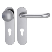 Griffwerk ALESSIA PROFESSIONAL Schraubtechnik FS Panik -Edelstahl matt  Kurzschild-Garnitur -Schraubt. -Knopf R2 -WR -Stift 9mm -TS 38-50mm