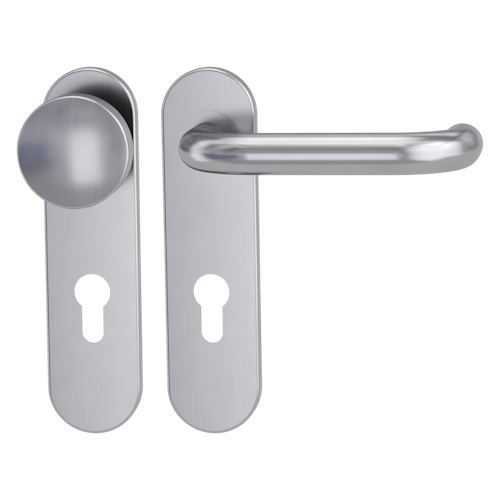 Griffwerk ALESSIA PROFESSIONAL Schraubtechnik FS Panik -Edelstahl matt  Kurzschild-Garnitur -Schraubt. -Knopf R2 -WR -Stift 9mm -TS 38-50mm