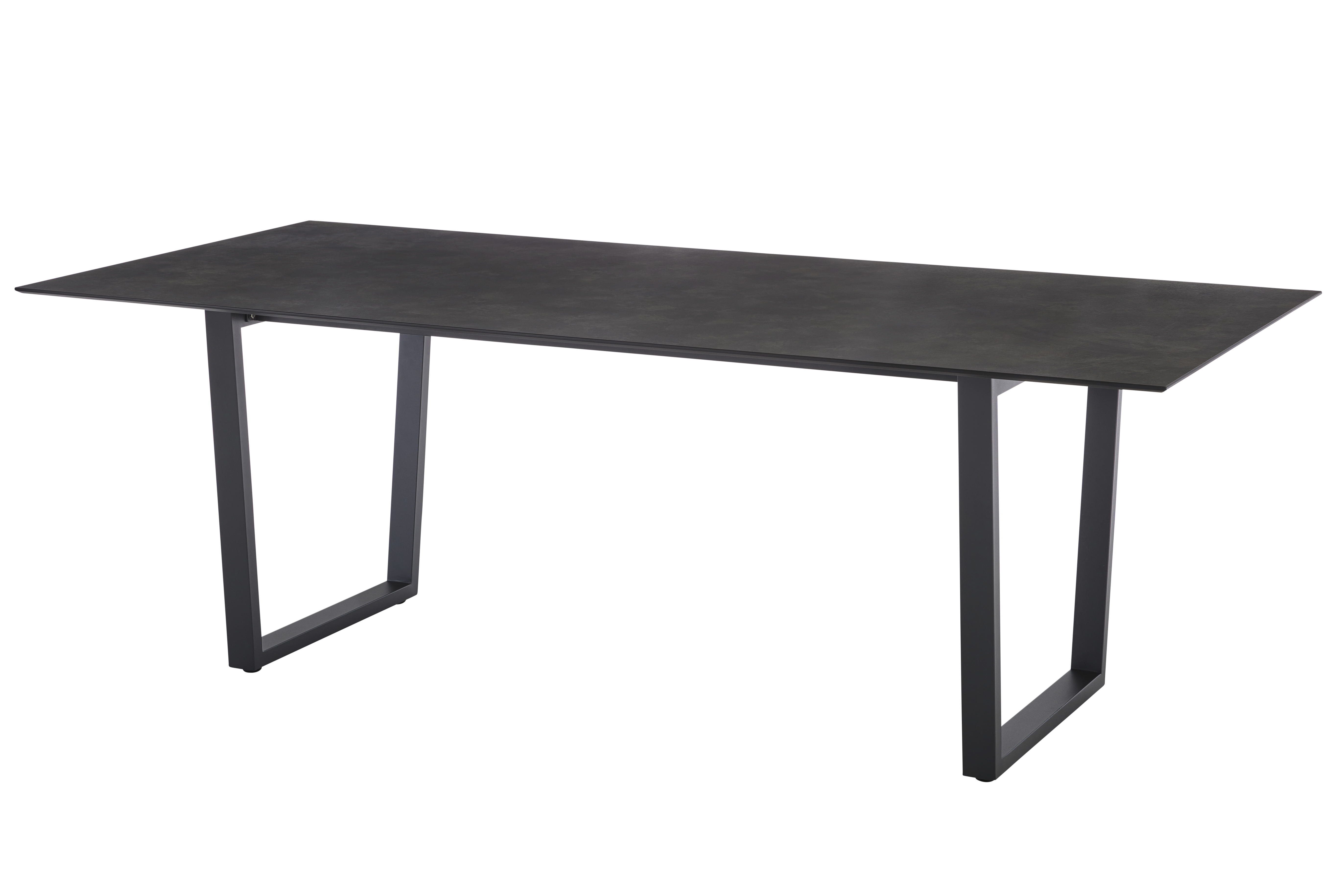 Diamond Garden Kufentisch OXFORD 220 x 100 cm, Edelstahl Dunkelgrau / HPL Granit Dunkel