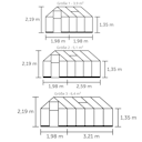 Halls Gewächshaus Qube - 3,9 m² / 5,1 m² / 6,4 m²