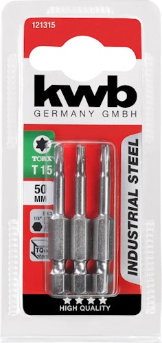 kwb 3 Bits 50mm Torx 15 Indus. SB 121315