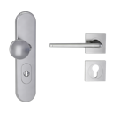 Vorschaubild Griffwerk TITANO Kombi SB_882 ES1 (S2) -Edelstahl matt Kombi-Schutzbeschlag -Knopf/Drücker -mit Griff REMOTE -SG -eckig -L -ZA, 72mm -TS 38-50