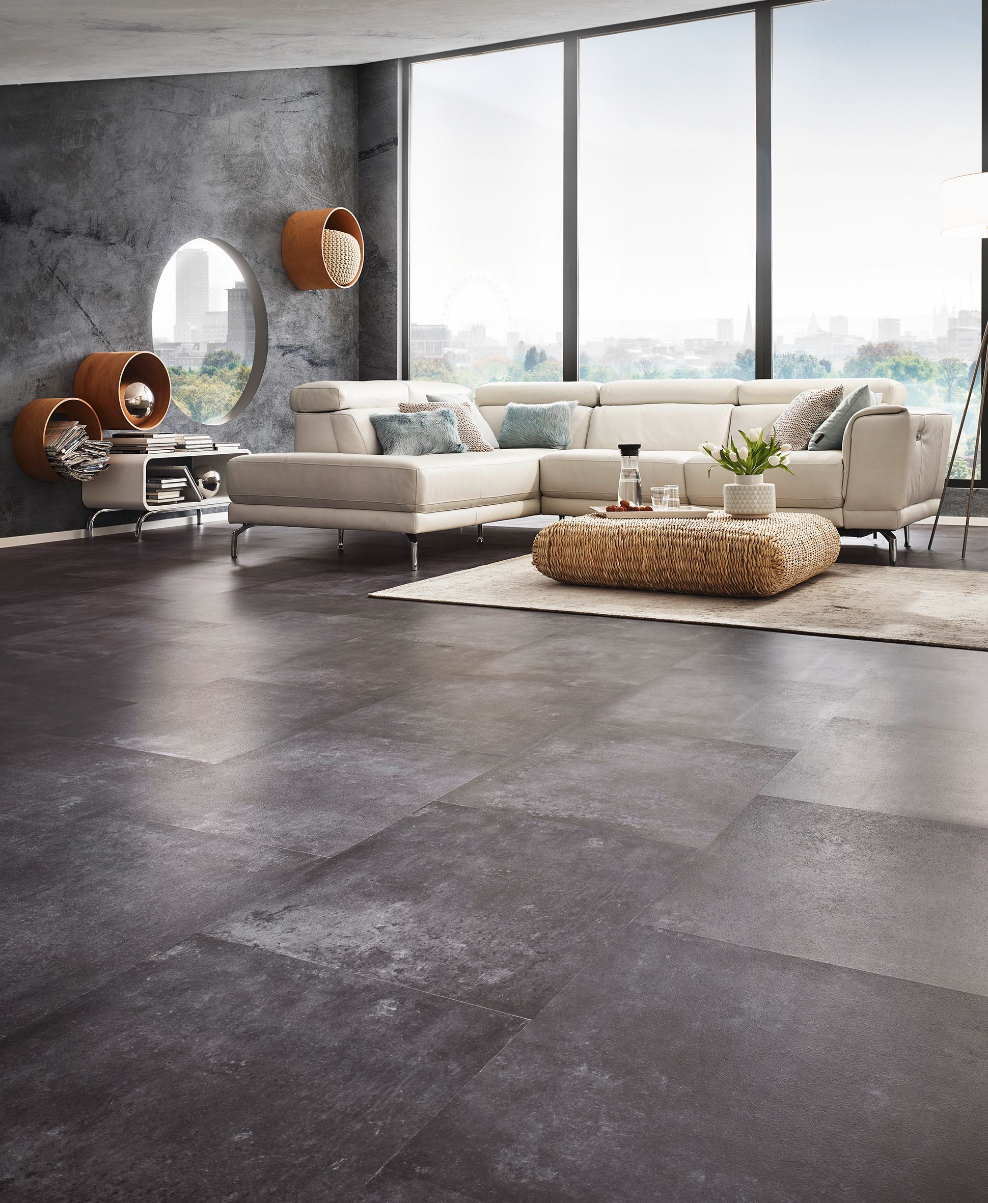 KWG Java ARTbeton scuro Mineraldesign-Boden mit Fase 92x46 cm