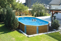 Weka Massivholzpool 594 "Alles dabei" - 45 mm - 714 x 376 cm