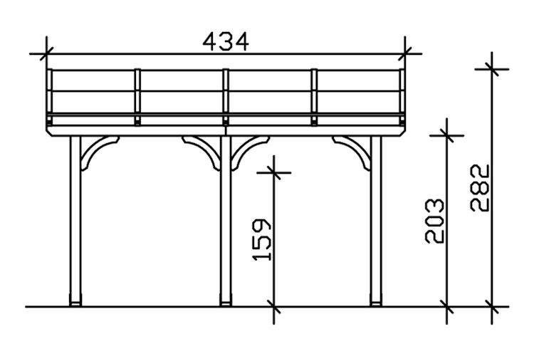 Skan Holz Terrassenüberdachung Venezia mit Mittelpfosten Breite 434 cm