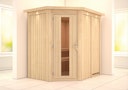 Vorschaubild Karibu Sauna Carin mit Eckeinstieg 68 mm inkl. gratis 9 kW Bio-Saunaofen im Wert von 879,99 €