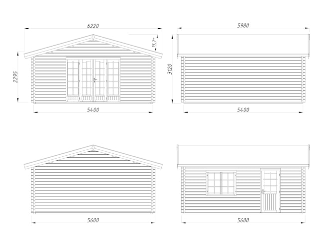 Palmako Gartenhaus Irene 27,7 m² - 70 mm