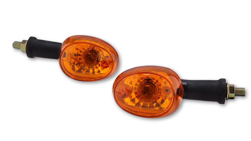 HIGHSIDER smart Schwarz/Orange Glühlampen Blinker Gehäuse Schwarz / Linse Orange (Paar), Vorn & Hinten