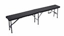 Vorschaubild Garden Pleasure Gartenmöbel Set VENTANA, Klapptisch 180 x 74 cm + 2 Klappbänke, Stahl Dunkelgrau / Kunststoff Schwarz