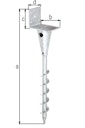 Alberts® L-Pfostenträger für Vierkantholzpfosten zum Einschrauben 95x470mm