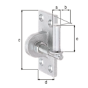 Vorschaubild Alberts® Kloben zum Anschrauben, verstellbar, galvanisch verzinkt dickschichtpassiviert.Dorn⌀13mm,Platte BxH45x105mm,Gewinde:M12 318239