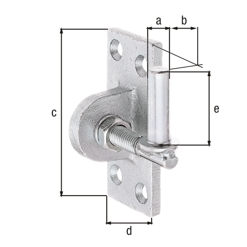 Alberts® Kloben zum Anschrauben, verstellbar, galvanisch verzinkt dickschichtpassiviert.Dorn⌀13mm,Platte BxH45x105mm,Gewinde:M12 318239