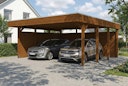 Vorschaubild Skan Holz Doppelcarport Friesland 546x555 cm inkl. Seiten- und Rückwand Set C