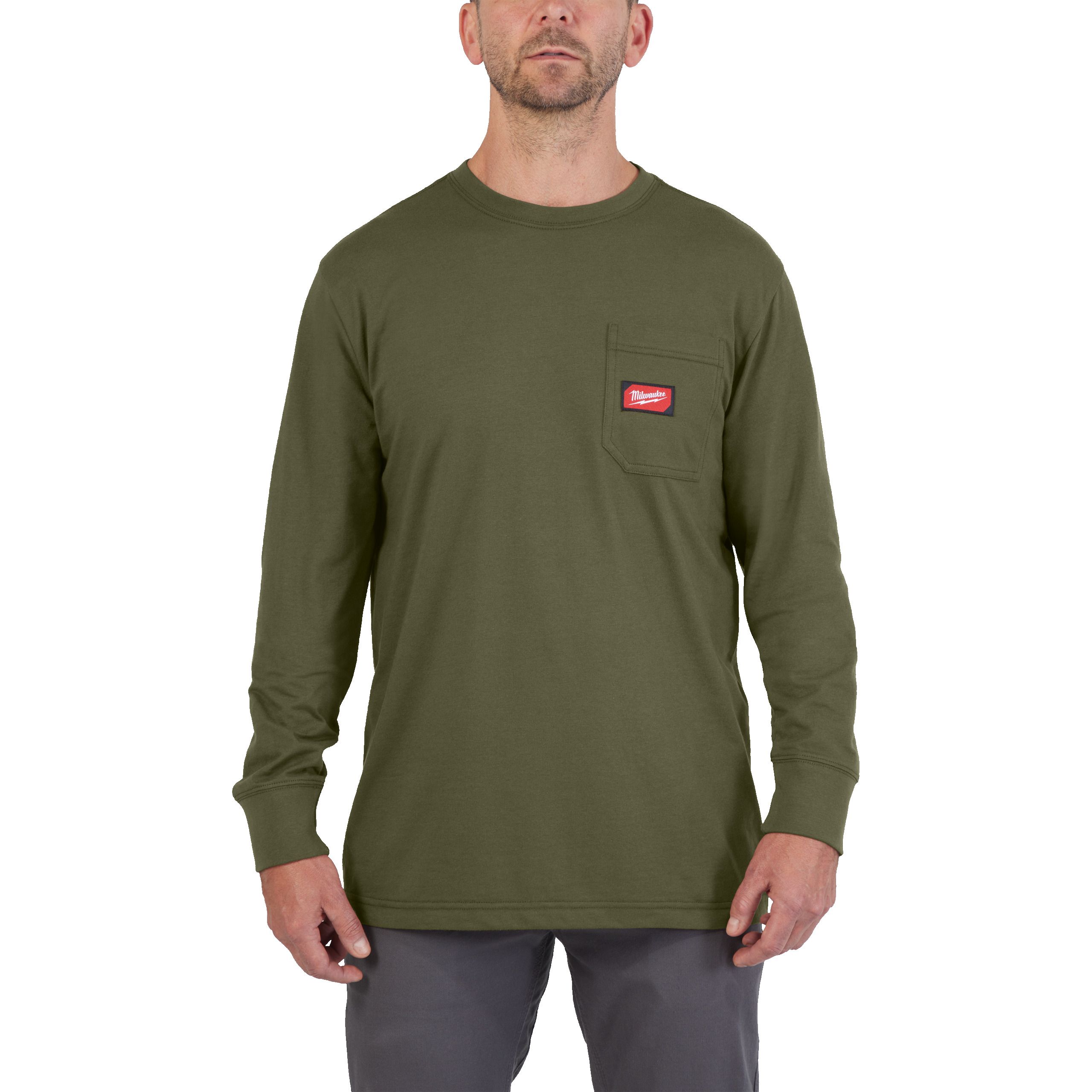 Milwaukee WTLSGN-M Arbeits-Langarm-Shirt grün mit UV-Schutz 4932493049