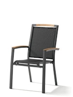 Sieger Stapelsessel CATENA, Aluminium Eisengrau / Textilux Grau - Abverkauf 