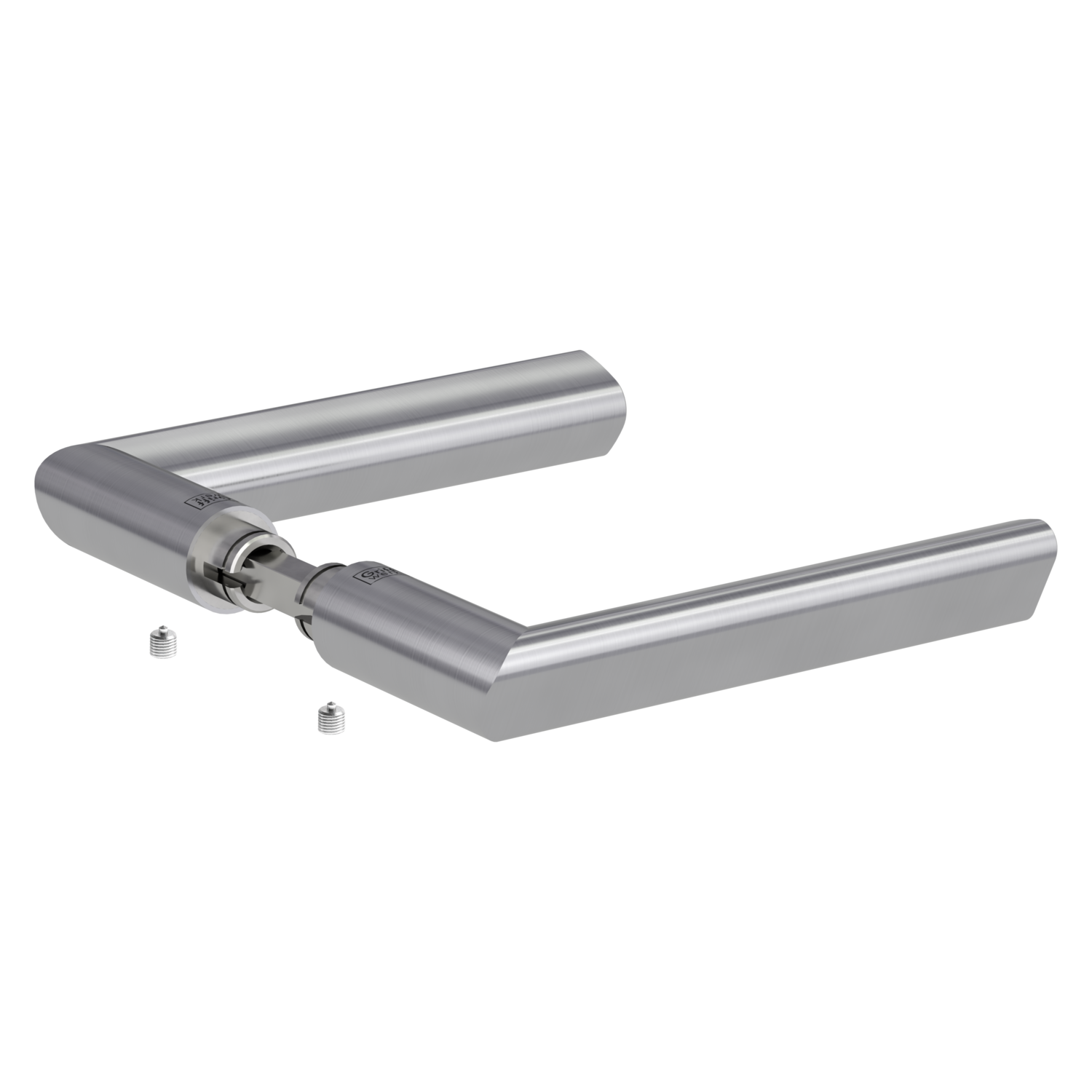 GRIFFWERK Griffpaar für Schlosskasten TRI 134 in Edelstahl matt