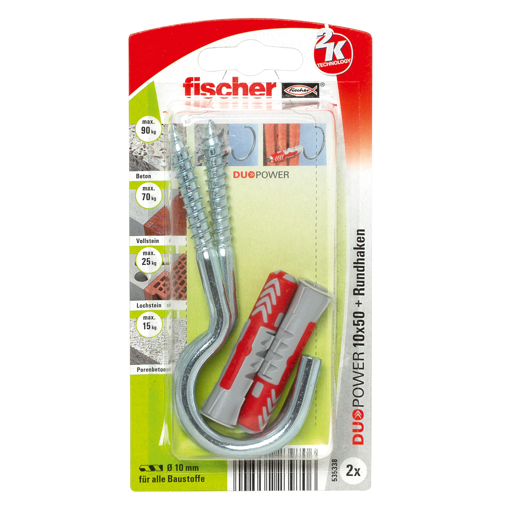 FISCHER Universaldübel Duopower 10x50 RH G K (2 Stück)